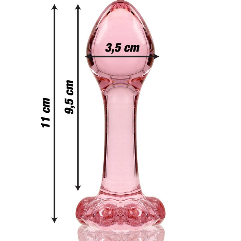NEBULA SERIES BY IBIZA - MODELO 2 PLUG ANAL VIDRIO BOROSILICADO ROSA 11 CM -Lo- 3.5 CM
