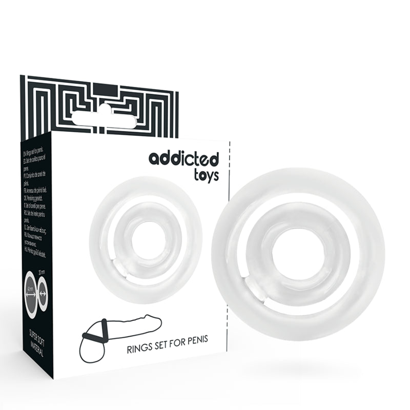 Addicted Toys — Conjunto de 2 Anéis Penianos Potenz C-Ring — Transparente — vista adicional 5