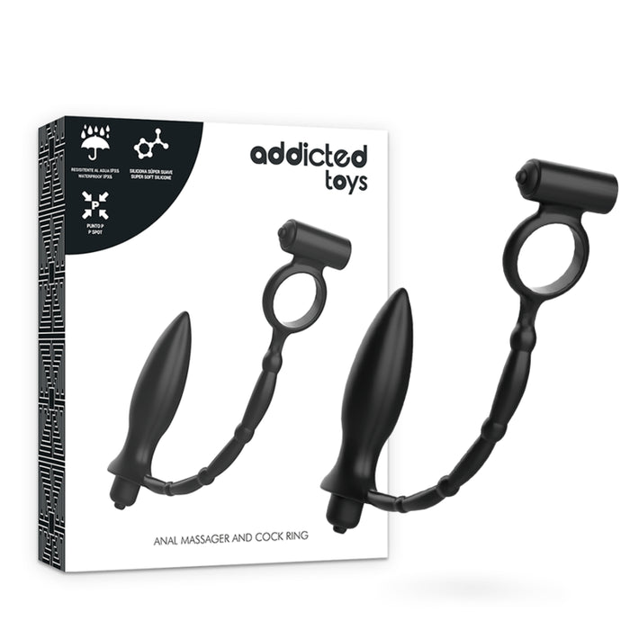 Addicted Toys — Anale plug met vibrerende penisring