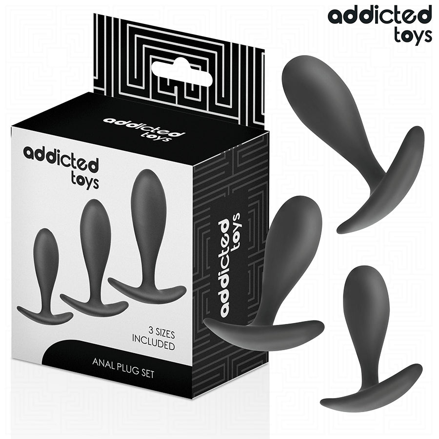 Addicted Toys – 3er-Set Analplugs aus medizinischem Silikon für eine sichere Steigerung