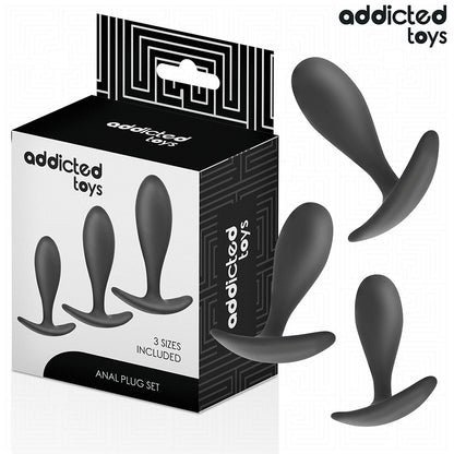 Addicted Toys – 3er-Set Analplugs aus medizinischem Silikon für eine sichere Steigerung