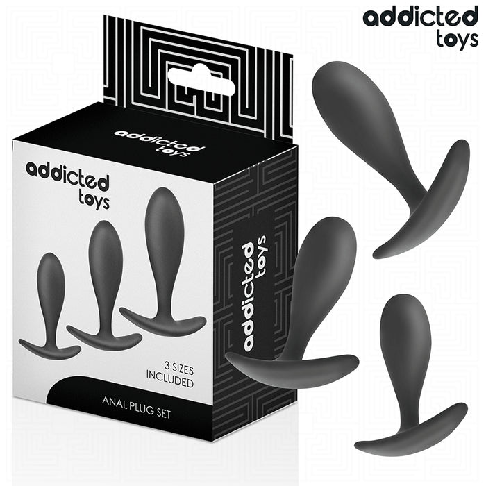 Addicted Toys — Set van 3 anale plugs van medische silicone voor stapsgewijze ontdekking