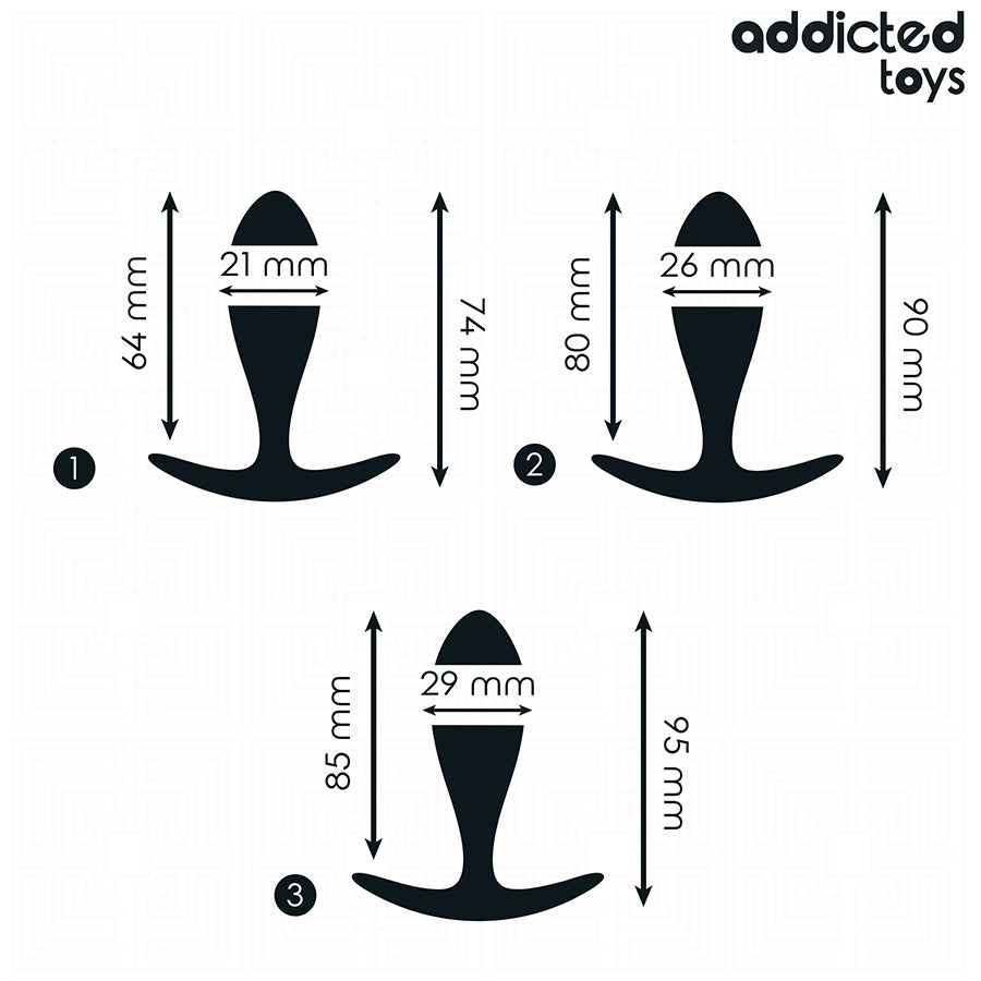 Addicted Toys – 3er-Set Analplugs aus medizinischem Silikon für eine sichere Steigerung