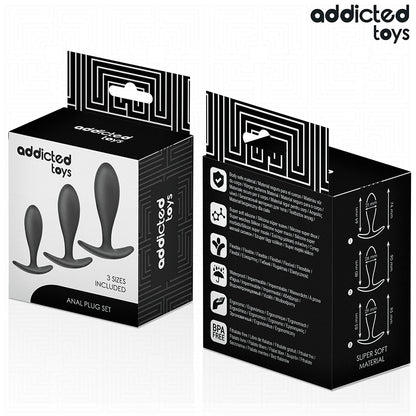 Addicted Toys – 3er-Set Analplugs aus medizinischem Silikon für eine sichere Steigerung