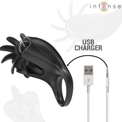 Anel Vibratório para Pénis com Estimulador de Clitóris — 10 Vibrações