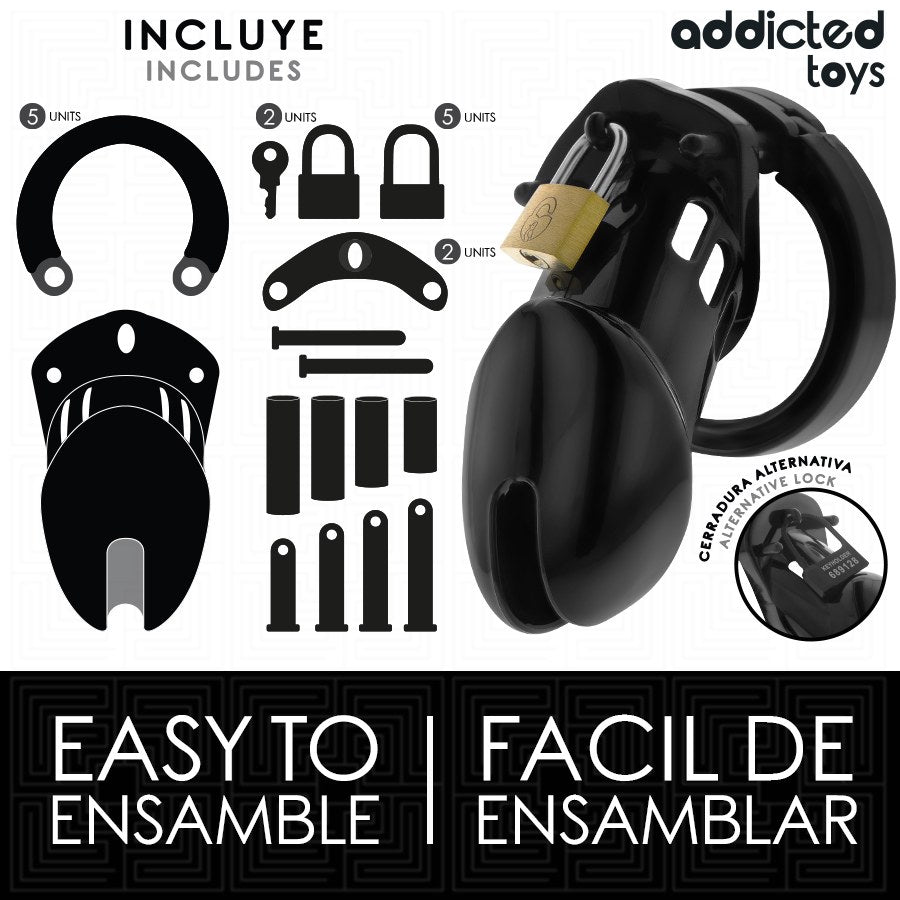 ADDICTED TOYS LOCKED - OBSIDIAN PENISKÄFIG GRÖSSE M