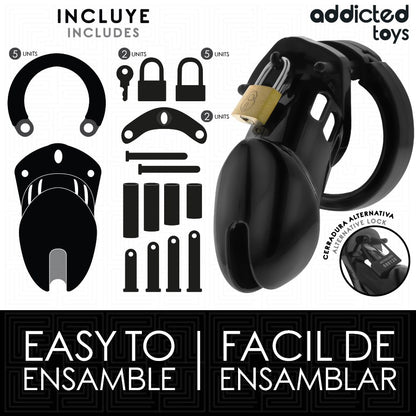 Locked Obsidian — Keuschheitskäfig Größe M — Addicted Toys