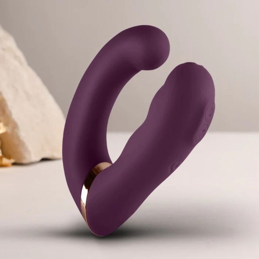 ROCKS-OFF - VIBRADOR DUAL ESTIMULADOR GÉMINIS DEL CLÍTORIS PUNTO G MORADO