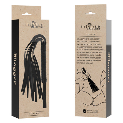 Chicote Flogger em Couro Vegano — Intense Fetish