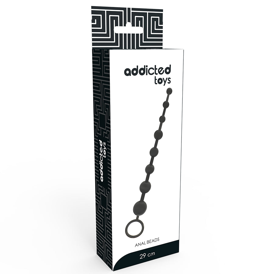 Zwarte anale kralen, 29 cm — Addicted Toys