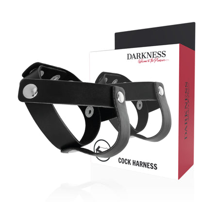 DARKNESS – Double leather ring for penis and testicles