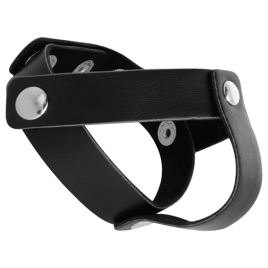 DARKNESS – Double leather ring for penis and testicles