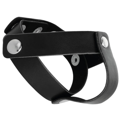 DARKNESS – Double leather ring for penis and testicles