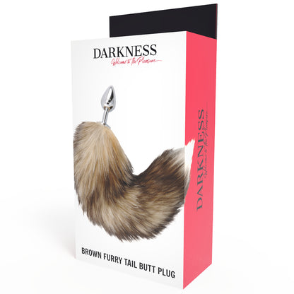 Darkness — Zilverkleurige anale plug met realistische pluimstaart (fetisj/BDSM)