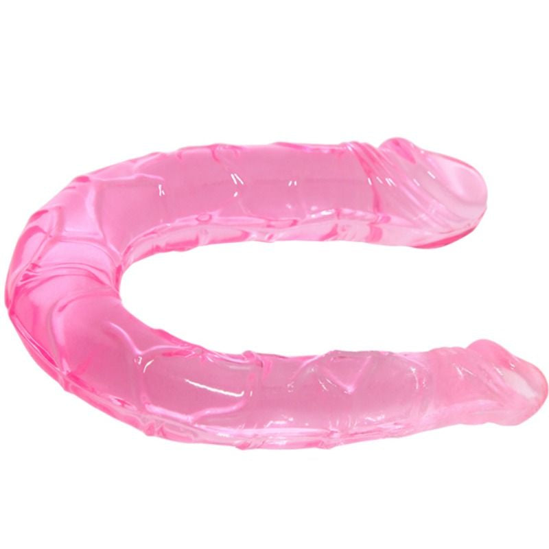 Translucent Pink Double Dildo 30.5 cm with Realistic Texture