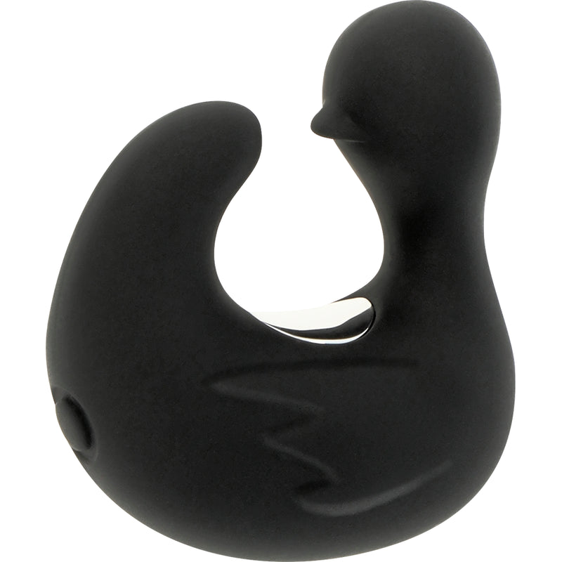 Duckymania — Vibratore ricaricabile da dito a forma di anatra — Black & Silver