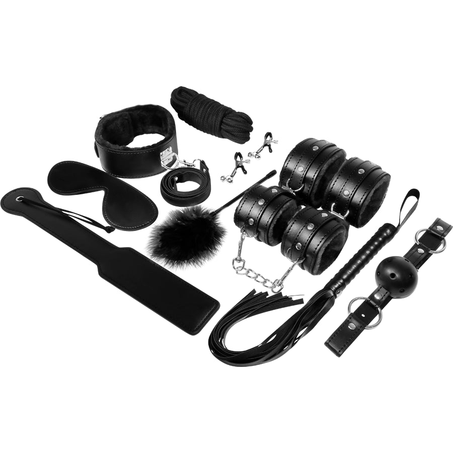 EXPERIENCE — Kit BDSM Fetish preto de 11 peças — outra perspetiva