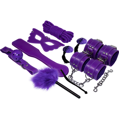 EXPERIENCE — Kit BDSM Fetish com 8 Peças (Vermelho ou Roxo)