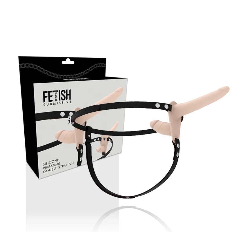 Harnais Vibrant Soumis Fetish — Double Pénétration, Modes 10