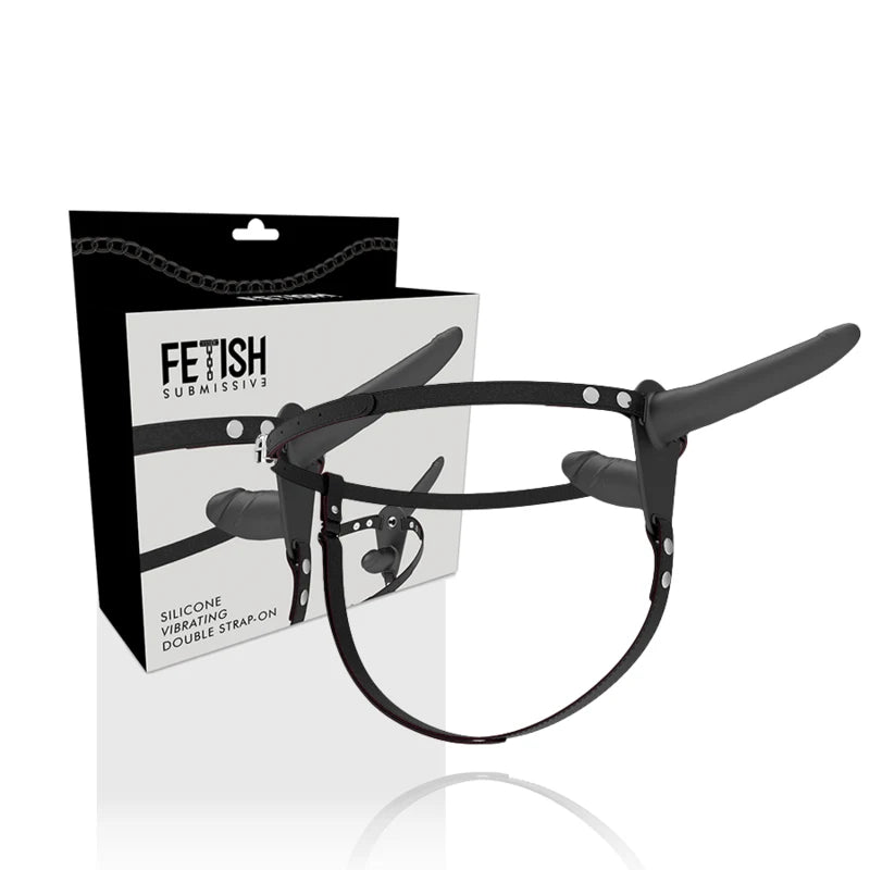 Harnais Vibrant Soumis Fetish — Double Pénétration, Modes 10