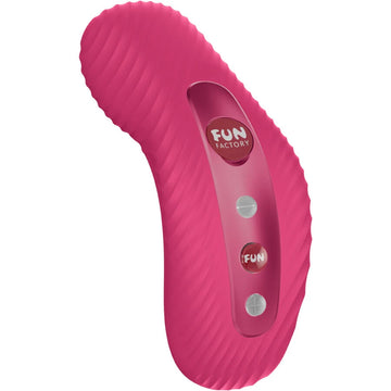 Vibrador Fun Factory Laya III (Framboesa) — vibrador texturado em vista inclinada
