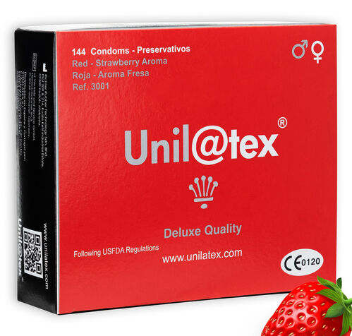 Unilatex — Preservativos de Morango 144 Unidades