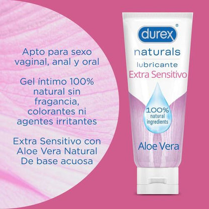 Durex Naturals Extra Sensível – Lubrificante 100% Natural com Aloe Vera 100 ml