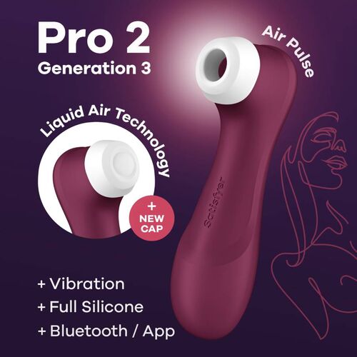 Satisfyer – Pro 2 Generation 3 Vinho Tinto com Bluetooth + App
