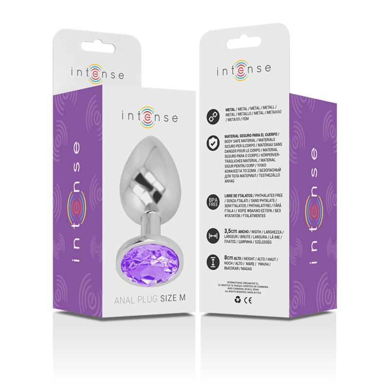 Intense Plug Anal de Alumínio com Cristal Violeta