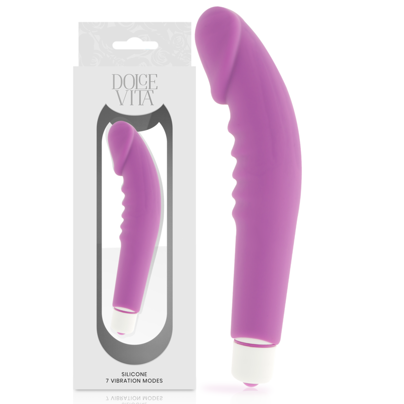 DOLCE VITA – Vibrador Realistic Pleasure Silicone Roxo