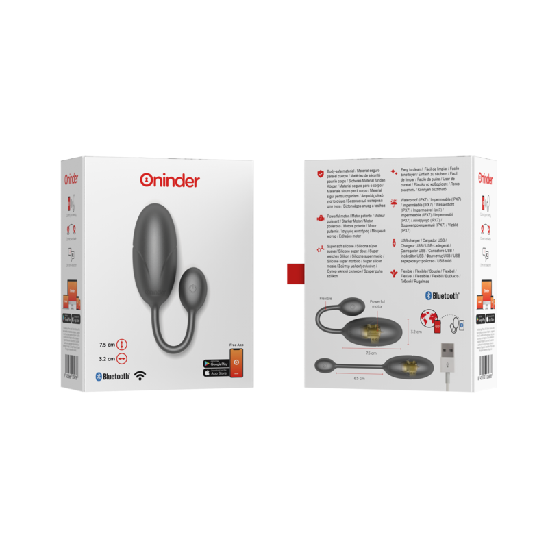 Oninder Tokyo — Ovo Vibratório com Aplicação, Preto — imagem 8