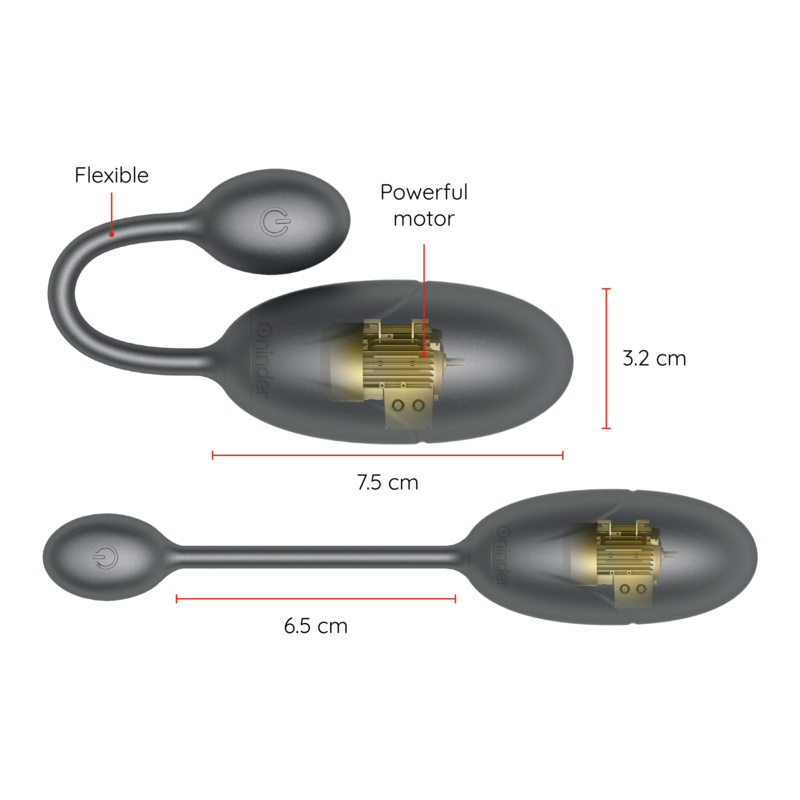 Oninder Tokyo — Ovo Vibratório com Aplicação, Preto — imagem 3