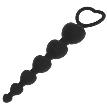 Black&Silver Mila Hearts Anal Chain 18 cm