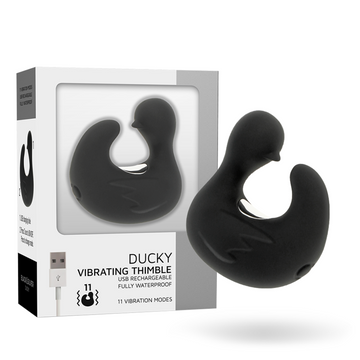 Black & Silver Duckymania — Vibrador de Dedo Recarregável — imagem 2
