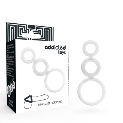 Addicted Toys — Conjunto de 3 Anéis Penianos em Silicone (Fumado)