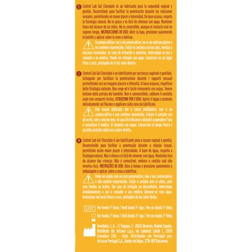 Control Lubrificante Íntimo Sabor Chocolate – À Base de Água 75 ml
