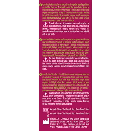 Control Gel Lubrificante à Base de Água com Efeito de Calor – 75 ml