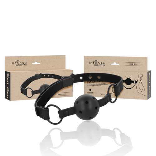 INTENSE Fetish — Mordaça de Bola com Correias Ajustáveis em Couro Vegano
