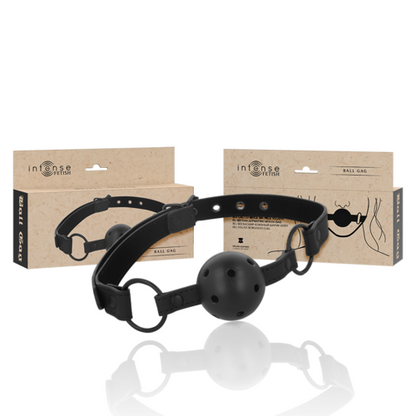 INTENSE Fetish — Mordaça de Bola com Correias Ajustáveis em Couro Vegano
