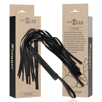 Intense Fetish — Chicote Flogger em Couro Vegano — imagem principal