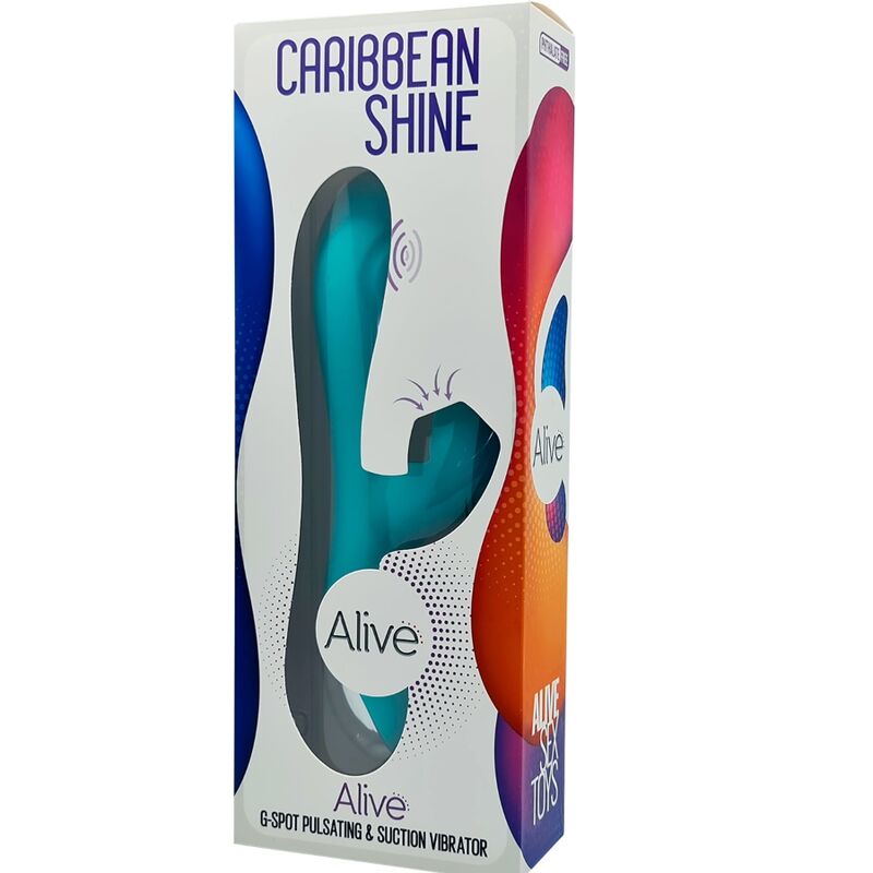 Caribbean Shine — Vibrador de Ponto G com Sucção — Alive — Azul — vista 5