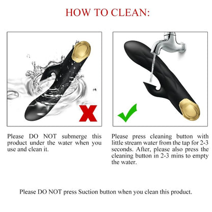 Pretty Love – Vibrador de Luxo com Sucção + Vibração Banhado a Ouro 18K (Preto)