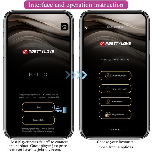 Pretty Love Jefferson – Plug Anal Preto com App, Vibração & E-Stim