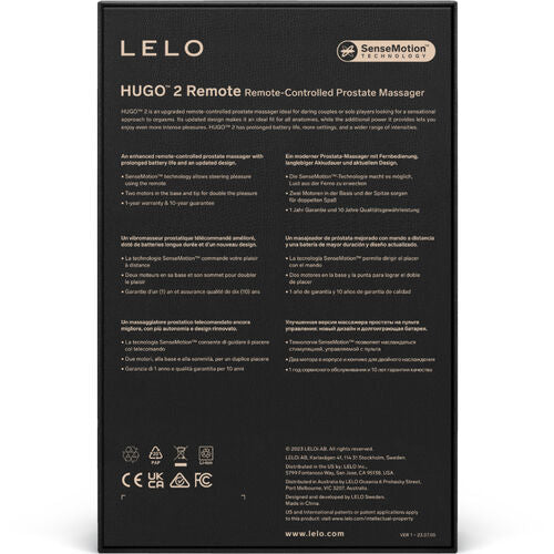 LELO – Massageador de Próstata HUGO 2 com Controlo Remoto