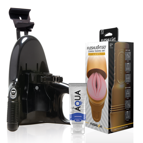 Fleshlight — Kit com Launch Automático e Lubrificante Aqua Quality 50ml
