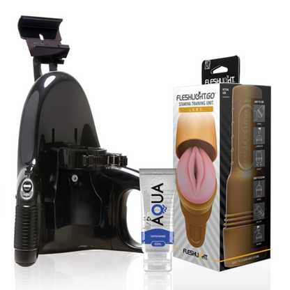 Fleshlight — Kit com Launch Automático e Lubrificante Aqua Quality 50ml