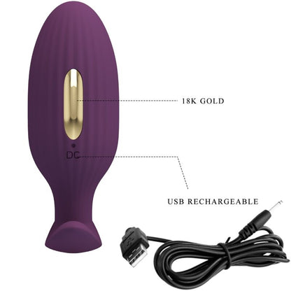 Pretty Love – Jefferson Plug Anal Vibratório + Choque Elétrico com Controlo por Aplicação (Roxo)