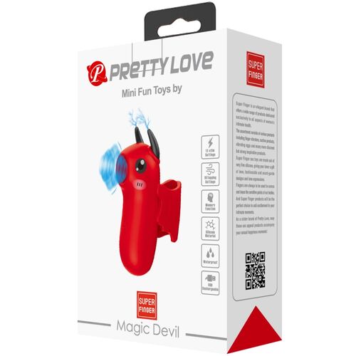 PRETTY LOVE Magic Diabo – Mini Estimulador de Dedo com 10 Impulsos e Choque Suave