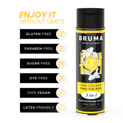 BRUMA – “Pina Colada Heat Bliss” Óleo Quente 3 em 1 com Aroma Tropical