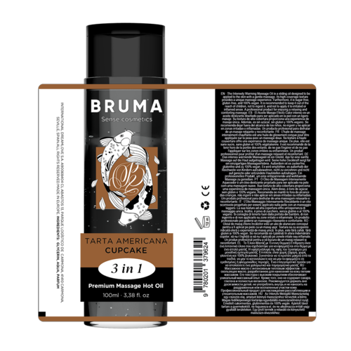 BRUMA – Óleo de Massagem Premium 3 em 1 Cupcake • Efeito Calor 100 ml